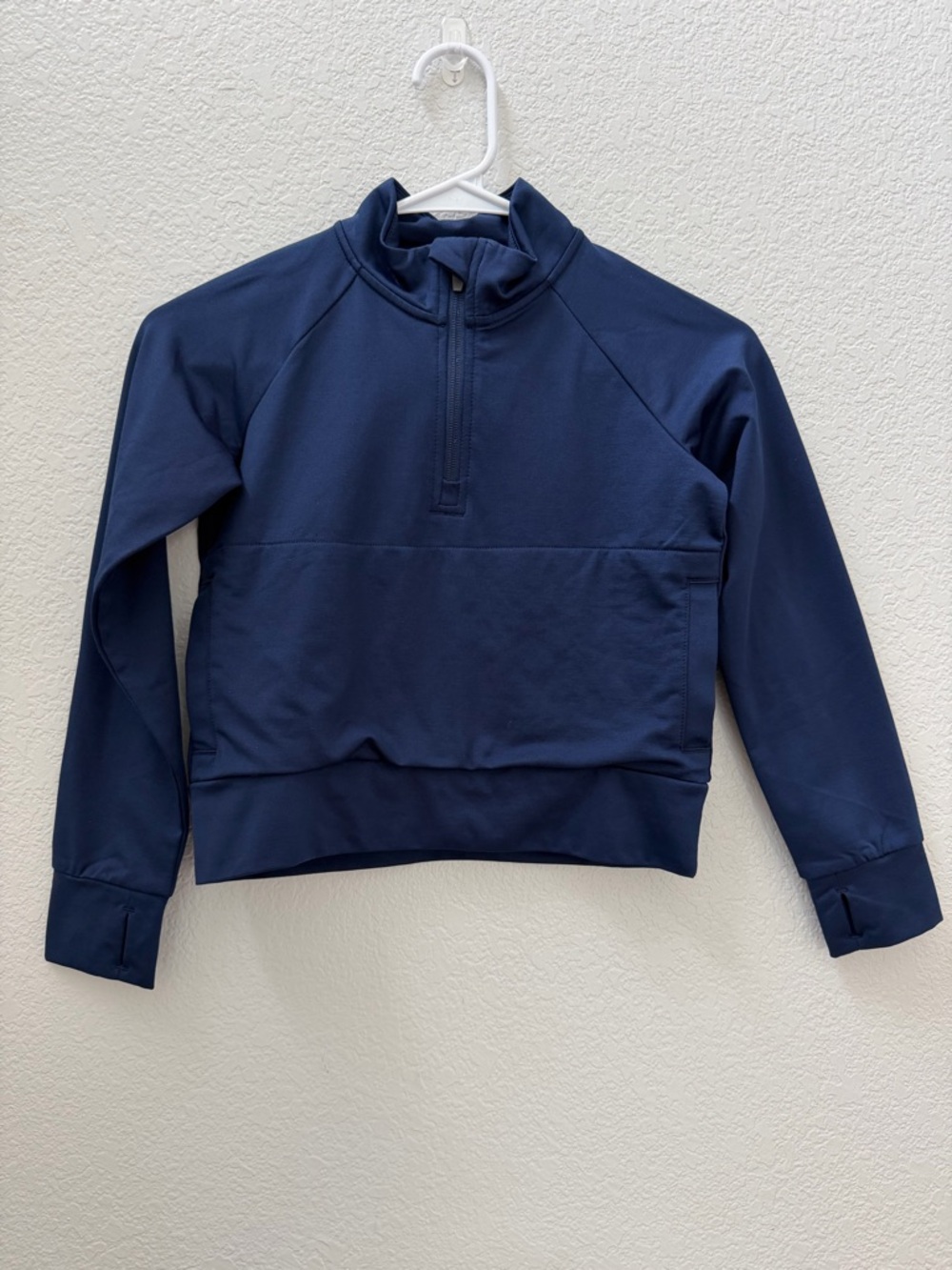 We Wander Kids Navy Half-Zip Pullover Hoodie Kangaroo Pocket Size 6/7